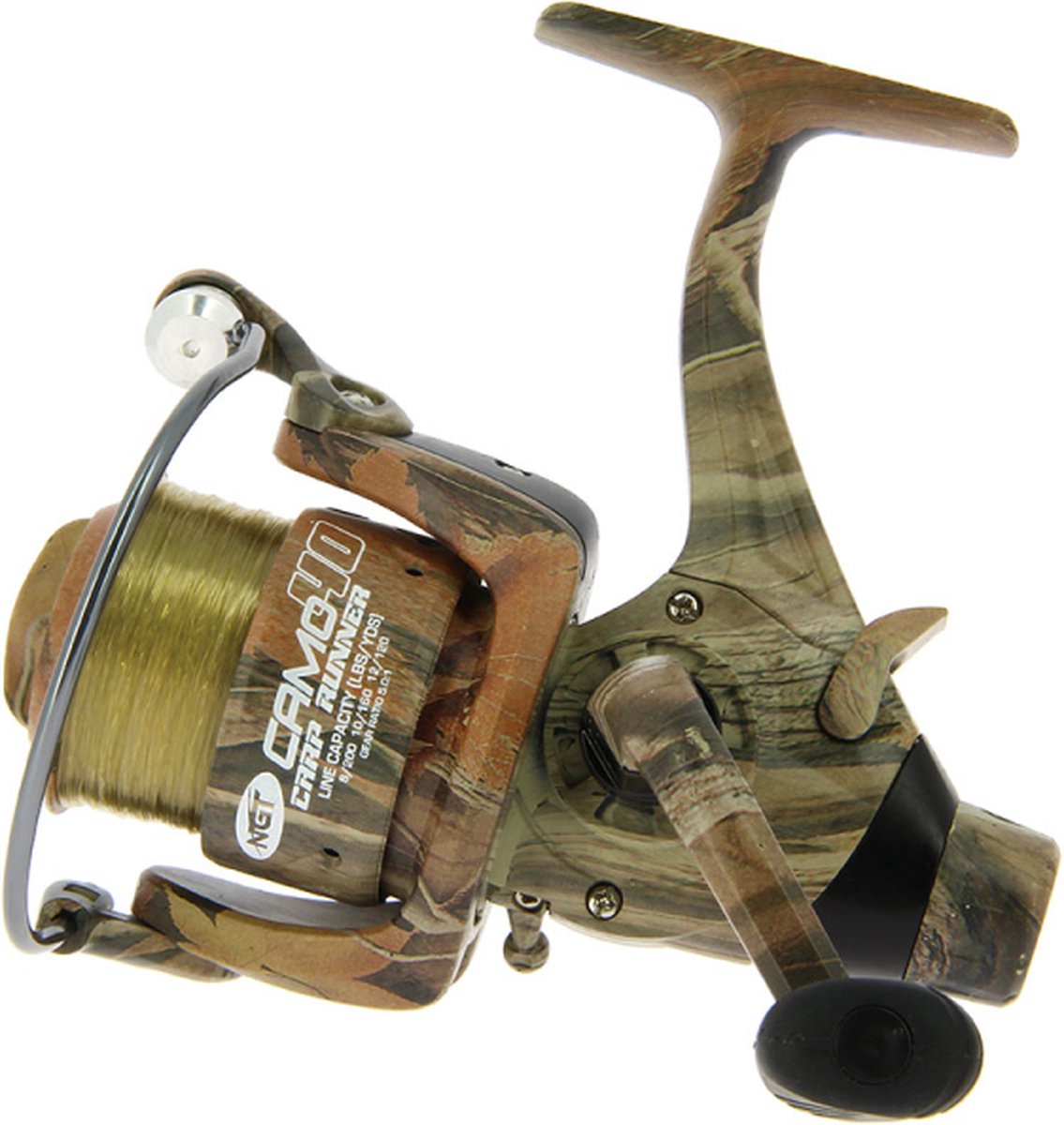 NGT Camo 60 Carp Runner Carp Reel - Glissement avant - Baitrunner - 3  roulements à