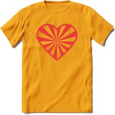 Valentijn Hart T-Shirt | Grappig Valentijnsdag Cadeautje voor Hem en Haar | Dames - Heren - Unisex | Kleding Cadeau | - Geel - S