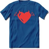 Valentijn Hart T-Shirt | Grappig Valentijnsdag Cadeautje voor Hem en Haar | Dames - Heren - Unisex | Kleding Cadeau | - Donker Blauw - 3XL