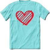 Valentijn Hart T-Shirt | Grappig Valentijnsdag Cadeautje voor Hem en Haar | Dames - Heren - Unisex | Kleding Cadeau | - Licht Blauw - XXL