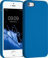 kwmobile telefoonhoesje geschikt voor Apple iPhone SE (1.Gen 2016) / iPhone 5 / iPhone 5S - Hoesje met siliconen coating - Smartphone case in rifblauw