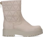 Manfield - Dames - Taupe nubuck laarsjes - Maat 39