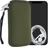 kwmobile Tasje voor smartphones L - 6,5" - Insteekhoesje van neopreen in olijfgroen - Maat: 16,5 x 8,9 cm
