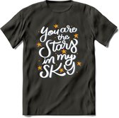 You Are The Stars In My Sky - Valentijn T-Shirt | Grappig Valentijnsdag Cadeautje voor Hem en Haar | Dames - Heren - Unisex | Kleding Cadeau | - Donker Grijs - XXL