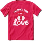 Thanks For Your Love - Valentijn T-Shirt | Grappig Valentijnsdag Cadeautje voor Hem en Haar | Dames - Heren - Unisex | Kleding Cadeau | - Roze - XL