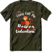 They Call Me Romeo - Valentijn T-Shirt | Grappig Valentijnsdag Cadeautje voor Hem en Haar | Dames - Heren - Unisex | Kleding Cadeau | - Leger Groen - XXL
