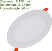 LED Inbouw Downlight 12W Slim | Ø160mm 1000lm - 4000K - Naturel wit (840)