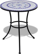 Decoways - Bistrotafel 60 cm mozaïek blauw en wit