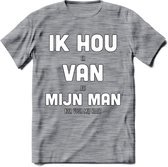 Ik Hou Van Mijn Man T-Shirt | Bier Kleding | Feest | Drank | Grappig Verjaardag Cadeau | - Donker Grijs - Gemaleerd - 3XL