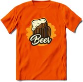 Bierpul T-Shirt | Bier Kleding | Feest | Drank | Grappig Verjaardag Cadeau | - Oranje - 3XL