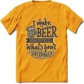 I Make Beer Disappear T-Shirt | Bier Kleding | Feest | Drank | Grappig Verjaardag Cadeau | - Geel - XXL