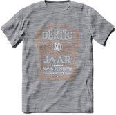 30 Jaar Legendarisch Gerijpt T-Shirt | Oranje - Grijs | Grappig Verjaardag en Feest Cadeau Shirt | Dames - Heren - Unisex | Tshirt Kleding Kado | - Donker Grijs - Gemaleerd - M
