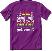 Some Men Are Queens | Pride T-Shirt | Grappig LHBTIQ+ / LGBTQ / Gay / Homo / Lesbi Cadeau Shirt | Dames - Heren - Unisex | Tshirt Kleding Kado | - Paars - L