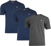 3-Pack Donnay T-Shirt (599008) - Sportshirt - Heren - Navy/Charcoal marl/Navy - maat XXL