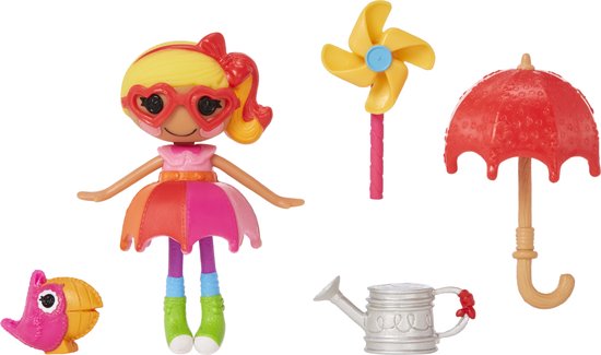 Lalaloopsy pop April Sunsplash met vogel, windmolen, paraplu en gieter.