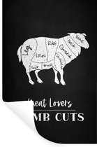 Stickers muraux - Sticker Feuille - Mouton - Cuisine - Viande - 20x30 cm - Feuille Adhésive - Stickers muraux Chambre Enfant - Papier Peint Auto Adhésif