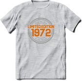 1972 Limited Edition Ring T-Shirt | Zilver - Goud | Grappig Verjaardag en Feest Cadeau Shirt | Dames - Heren - Unisex | Tshirt Kleding Kado | - Licht Grijs - Gemaleerd - XXL