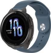 Siliconen Smartwatch bandje - Geschikt voor  Garmin Venu 2s sport bandje - 40mm - grijsblauw - Strap-it Horlogeband / Polsband / Armband