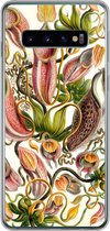 Geschikt voor Samsung Galaxy S10 hoesje - Nepenthaceae - Kunst - Bloemen - Siliconen Telefoonhoesje