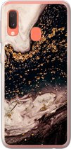 Telefoonhoesje Geschikt voor Samsung Galaxy A20e hoesje - Natuursteen - Goud - Zwart - Siliconen Telefoonhoesje Telefoonhoesje
