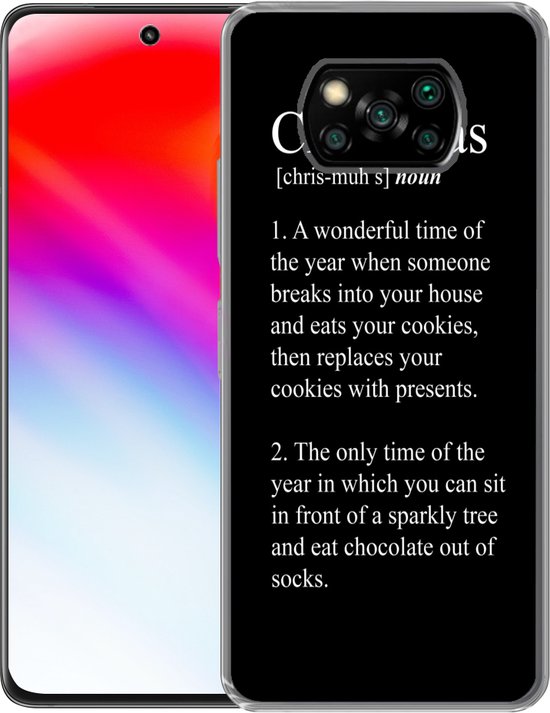 Coque Xiaomi Poco X3 Pro - Définition de Noël - Dictionnaire - Proverbes - Citations - Noël - Coque de téléphone en Siliconen