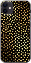 Geschikt voor iPhone 12 mini hoesje - Stippen - Goud - Zwart - Siliconen Telefoonhoesje
