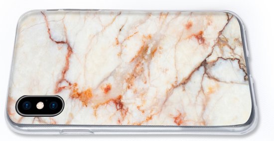 Coque iPhone Xs - Marbre - Oranje - Pierre - Coque de téléphone en Siliconen