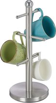 relaxdays support de tasse debout - 6 tiges - arbre de tasse en métal - porte-gobelet rond - support de tasse