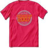 2007 Limited Edition Ring T-Shirt | Zilver - Goud | Grappig Verjaardag en Feest Cadeau Shirt | Dames - Heren - Unisex | Tshirt Kleding Kado | - Roze - S