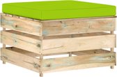 Decoways - Hocker sectioneel met kussen groen geïmpregneerd hout