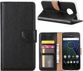 LuxeBass Hoesje geschikt voor Motorola Moto G6 Plus - Bookcase Zwart - portemonnee hoesje - telefoonhoes - gsm hoes - telefoonhoesjes