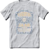 40 Jaar Legendarisch Gerijpt T-Shirt | Royal Blue - Ivoor | Grappig Verjaardag en Feest Cadeau Shirt | Dames - Heren - Unisex | Tshirt Kleding Kado | - Licht Grijs - Gemaleerd - XL