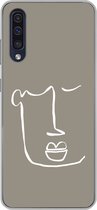 Geschikt voor Samsung Galaxy A30s hoesje - Lippen - Abstract - Line art - Siliconen Telefoonhoesje