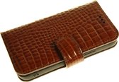 Made-NL Handgemaakte ( Samsung Galaxy S21FE ) book case Bruin robuuste glans leer