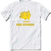 Bier Express T-Shirt | Unisex Kleding | Dames - Heren Feest shirt | Drank | Grappig Verjaardag Cadeau tekst | - Wit - L