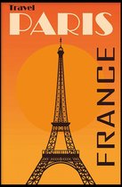 Walljar - Paris Vintage Travel - Muurdecoratie - Poster