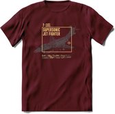 F-101 Vliegtuig T-Shirt | Unisex leger Kleding | Dames - Heren Straaljager shirt | Army F16 | Grappig bouwpakket Cadeau | - Burgundy - XXL