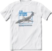 F-101 Vliegtuig T-Shirt | Unisex leger Kleding | Dames - Heren Straaljager shirt | Army F16 | Grappig bouwpakket Cadeau | - Wit - 3XL