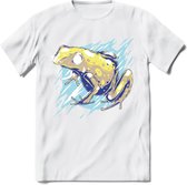 Dieren T-Shirt | Kikker shirt Heren / Dames | Wildlife frog kleding cadeau - Wit - XXL