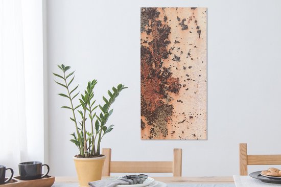 Toile Peinture Métal - Rouille - Ancien - 40x80 cm - Décoration murale
