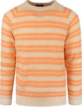 Scotch and Soda - Sweater Strepen Oranje - Heren - Maat L - Modern-fit