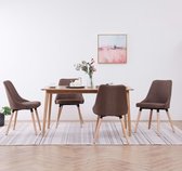 vidaXL Eetkamerstoelen 4 st stof bruin