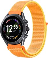 Strap-it Nylon smartwatch bandje - geschikt voor Fossil Gen 6 44mm / Gen 5 / Gen 5e 44mm - oranje-geel