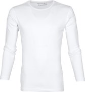 Garage 303 - Semi Bodyfit T-shirt ronde hals lange mouw wit M 100% katoen 1x1 rib