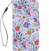 LuxeBass Boekhoesje met print geschikt voor Xiaomi Mi 11 - Flowers - telefoonhoes - gsm hoes - telefoonhoesjes