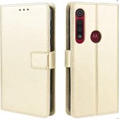 LuxeBass Hoesje geschikt voor Motorola One Macro hoesje book case goud - telefoonhoes - gsm hoes - telefoonhoesjes