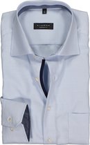 ETERNA comfort fit overhemd - twill structuur heren overhemd - lichtblauw (contrast) - Strijkvrij - Boordmaat: 52