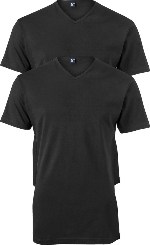 Alan Red - T-Shirt V-Hals Vermont Zwart (2pack) - Heren - Maat L - Regular-fit