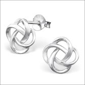 Aramat jewels ® - Zilveren keltische knoop oorbellen 925 zilver 8mm