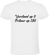 Verstand op 0 frituur op 180 Heren t-shirt | eten | friettent | cadeau | Wit